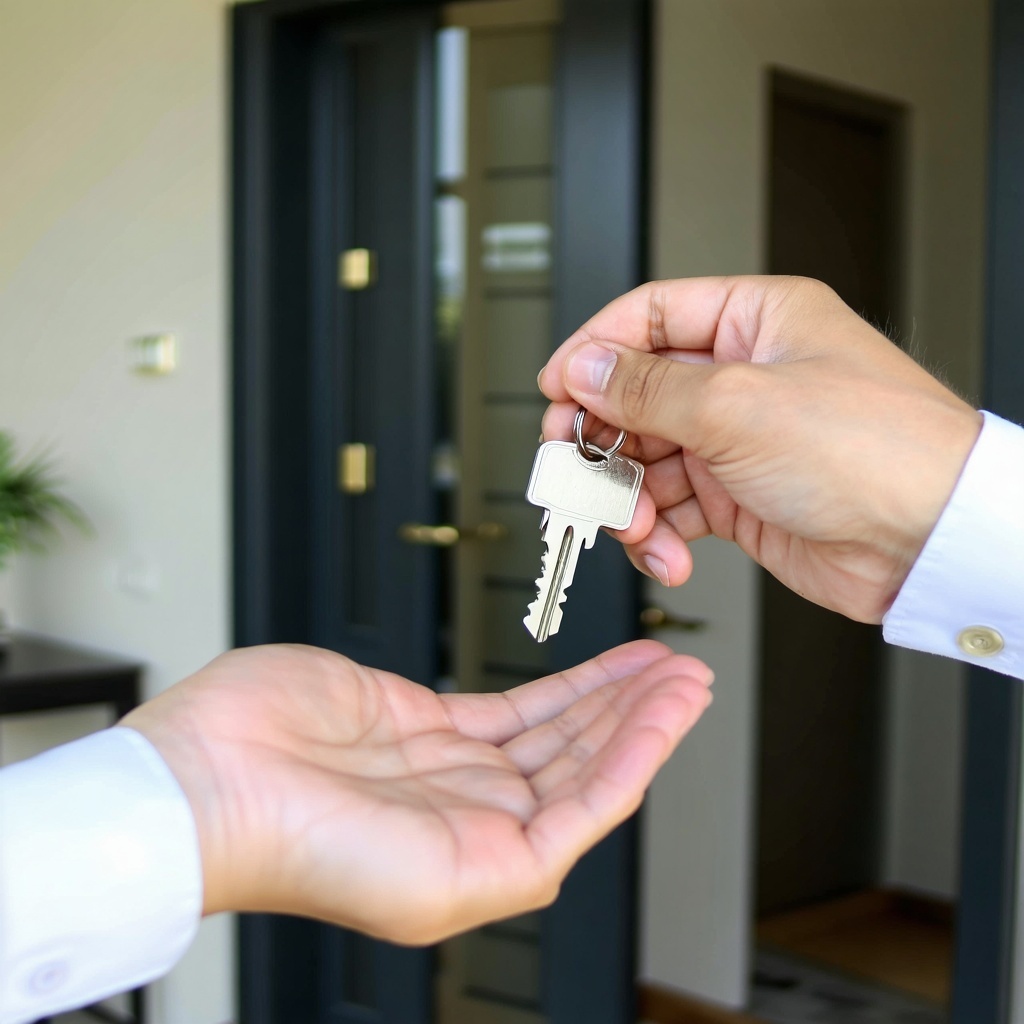 The image shows a resident receives the keys to their new apartment-Jul-03-2025-06-55-16-6139-AM